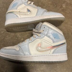 Nike Air Jordan Light Blue and Cream Sneakers